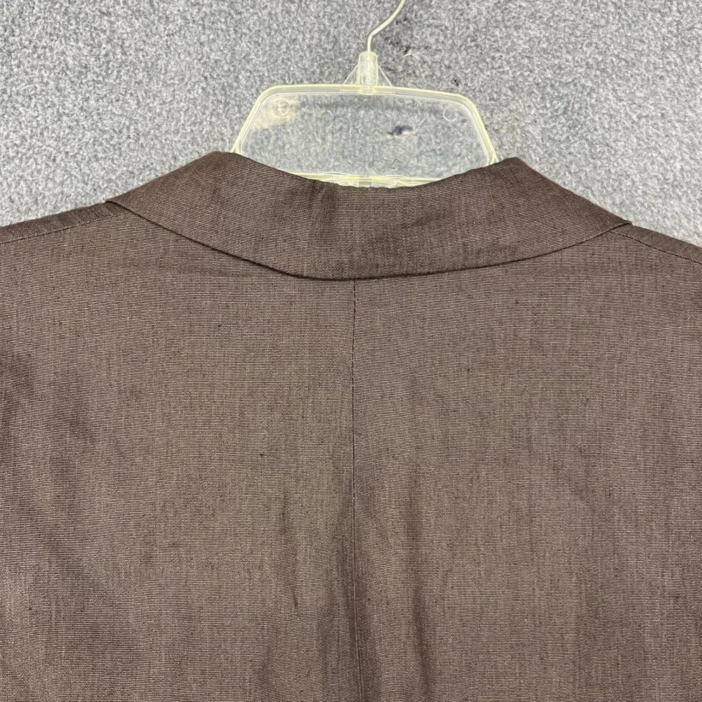 Zara Blazer Mens 42 Brown Linen Blend SS25 Two Button Notch Lapel Sport Coat